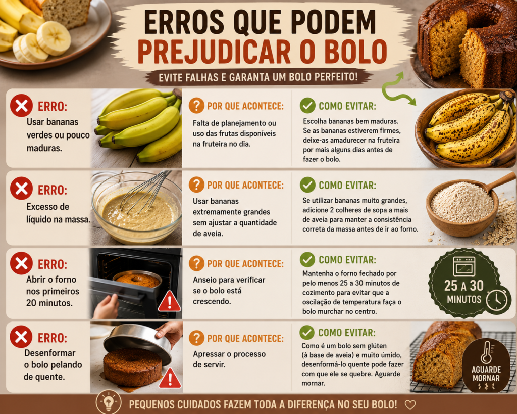 Erros comuns no preparo do bolo de banana fit e dicas para evitá-los