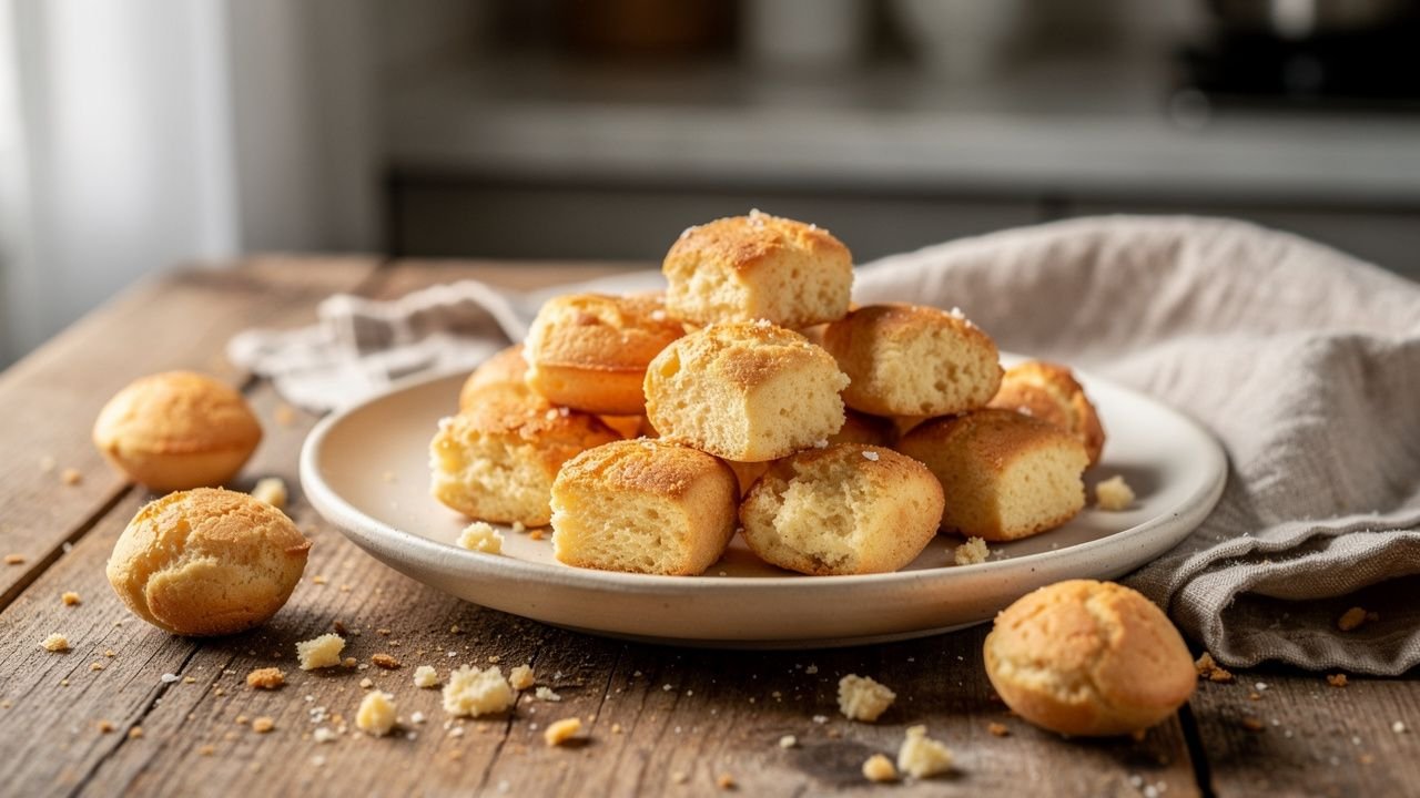 Biscoito de queijo sem farinha de trigo assado e crocante