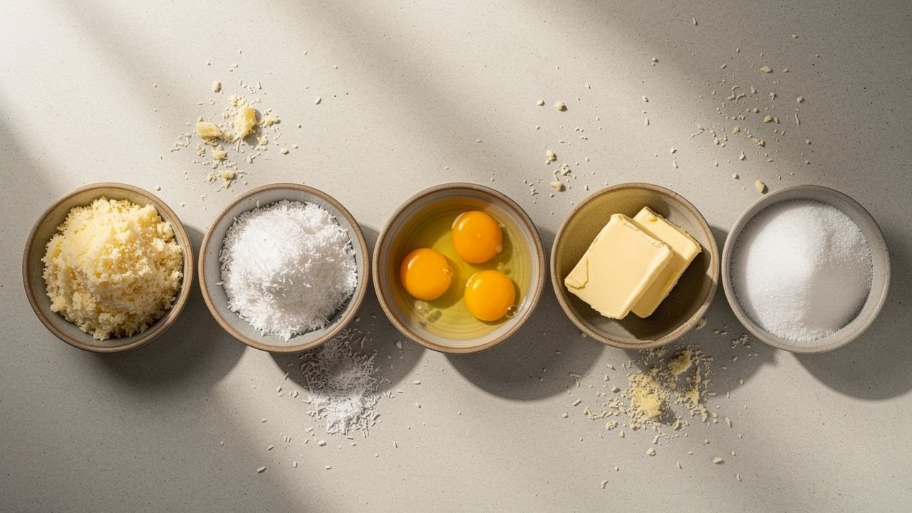Ingredientes do bolo de aipim com coco