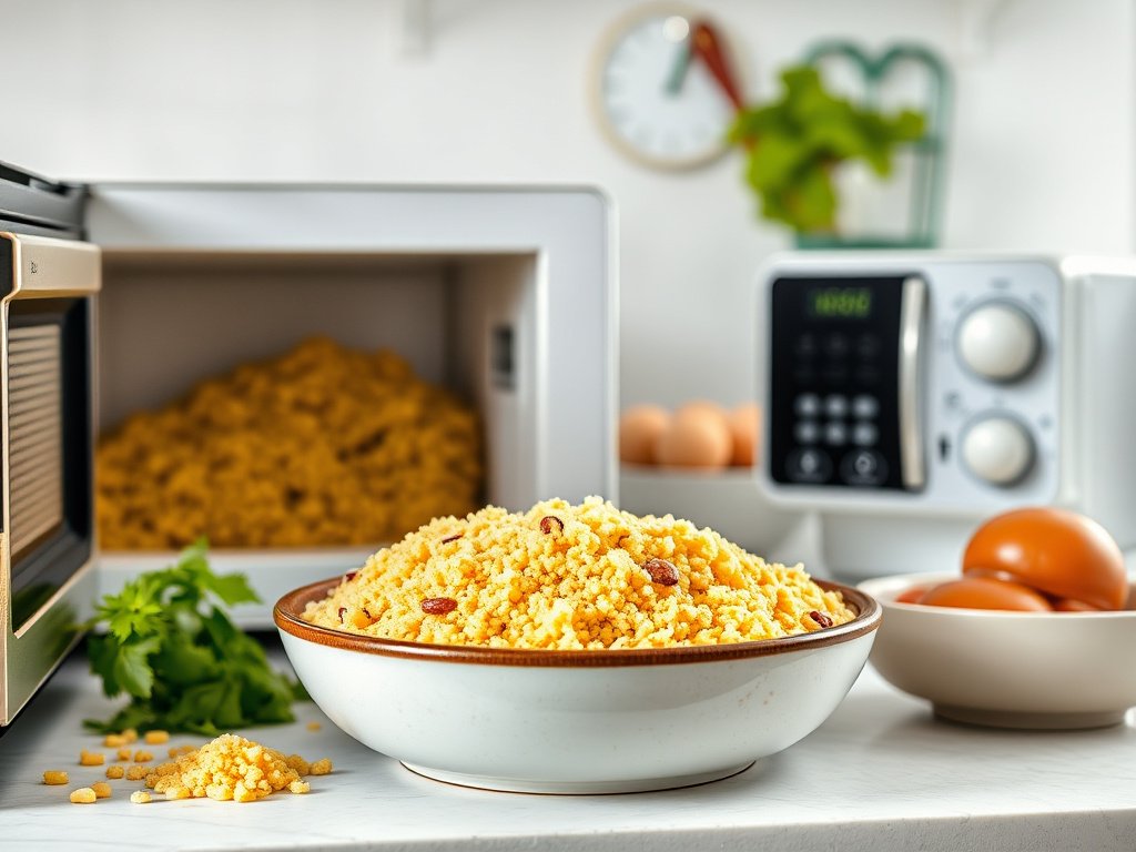 Ingredientes do cuscuz de micro-ondas